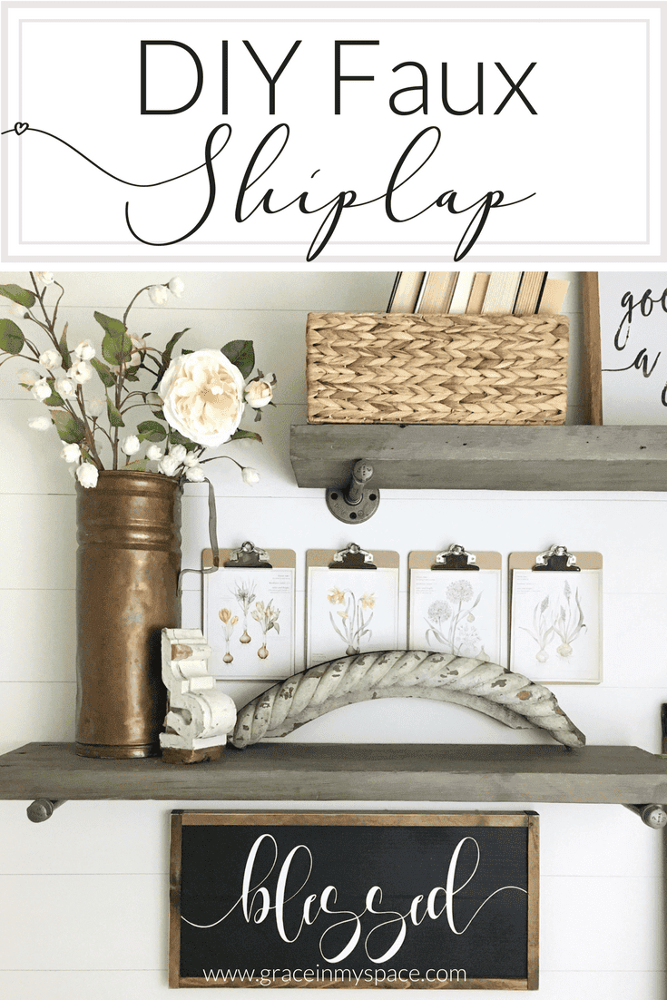 If you're looking for a way to add shiplap to your home then look no further than this DIY shiplap tutorial! This faux DIY shiplap will cost you no more than a gallon of paint and an afternoon. Skill Level: Easy/Beginner 