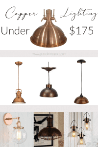 Looking for a modern farmhouse look with the addition of copper? Copper brings warmth to any space and what better way to add it than lighting? I've rounded up 7 copper lighting options under $175.
