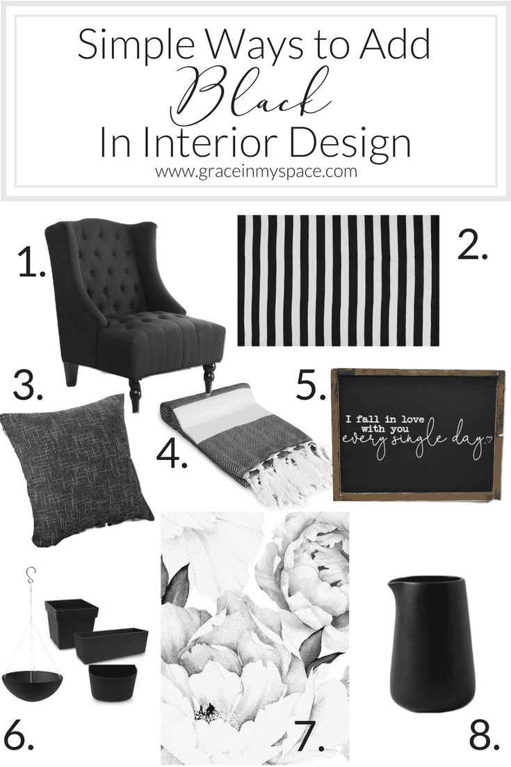 Black is such an important design element in interior design. So let's talk about 5 simple and creative ways to incorporate black in interior design to help ground your space and provide dimension in your home.