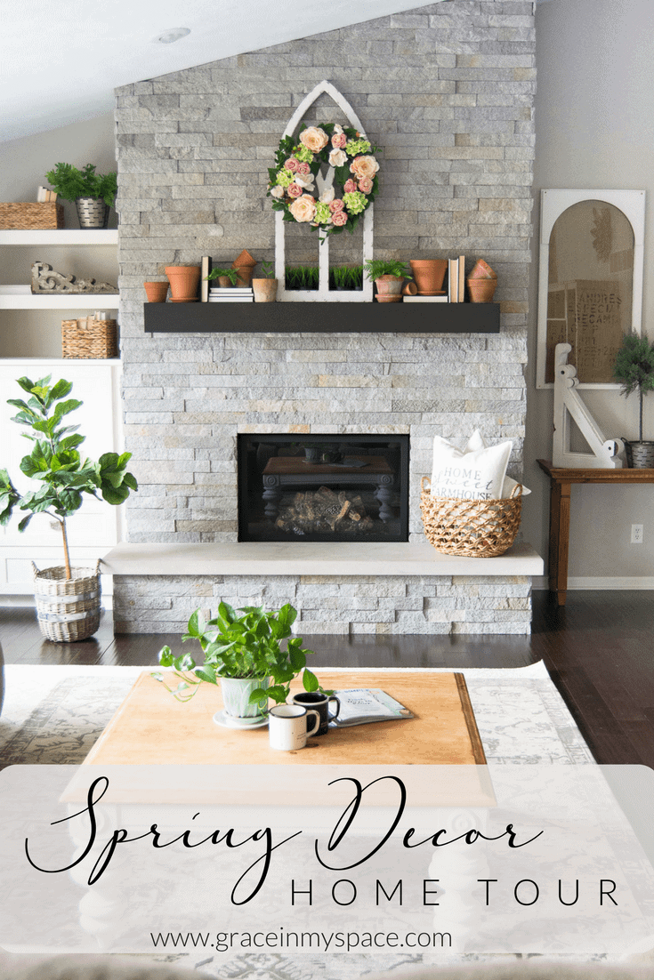 Are you looking for ideas for spring home decor? In my 2018 spring home tour I have some simple ways to incorporate natural elements, spring colors, and simple accents to get your home ready for spring. Join me on this spring home tour blog hop!
