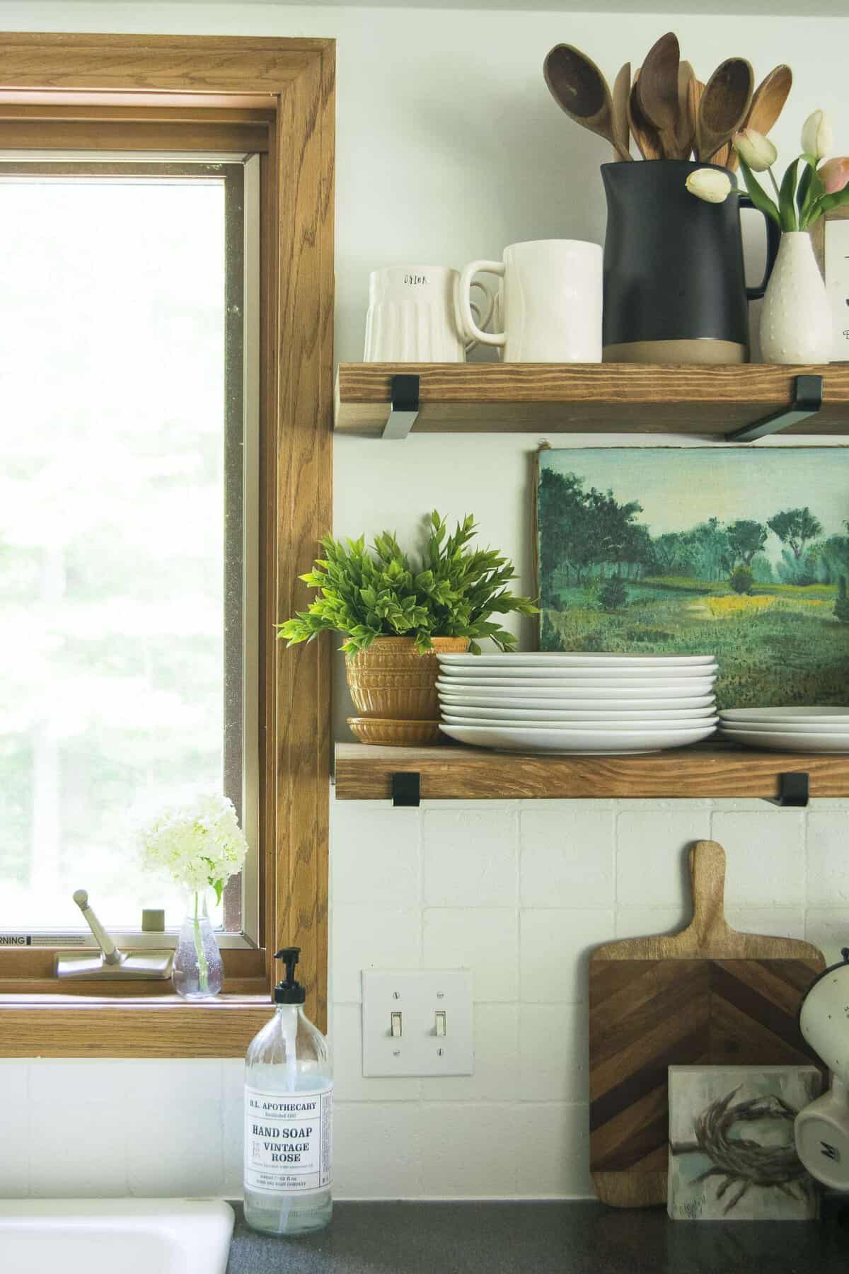 Diy Open Shelving Tutorial With Free, How To Make Open Shelving For Kitchen