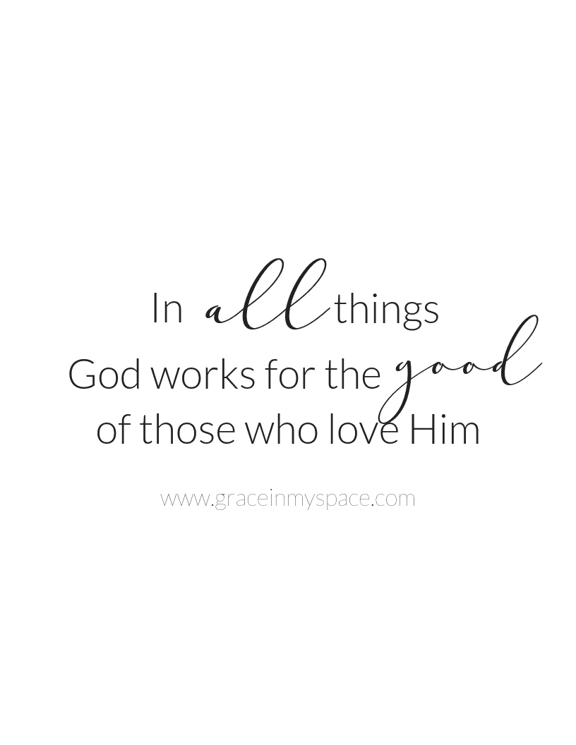 Free Printable | Where do you turn when "all things" aren't good? This devotional on Romans 8 dives deep into where our hope comes from in times of trial and confusion.