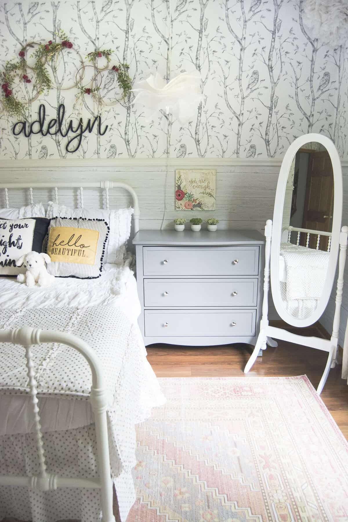 Girls Bedroom Reveal Creating Structure With Furniture Grace In My Space