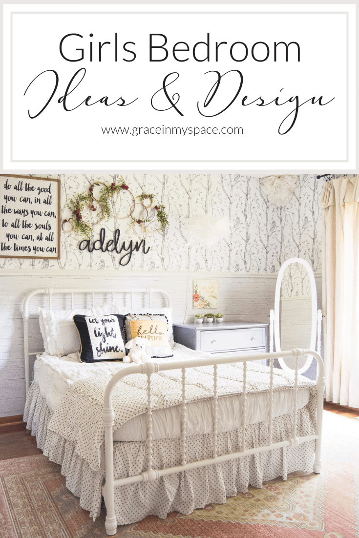 Do you want to create a beautiful girls bedroom for someone special? See how I created structure and playfulness with design in my girls bedroom reveal.