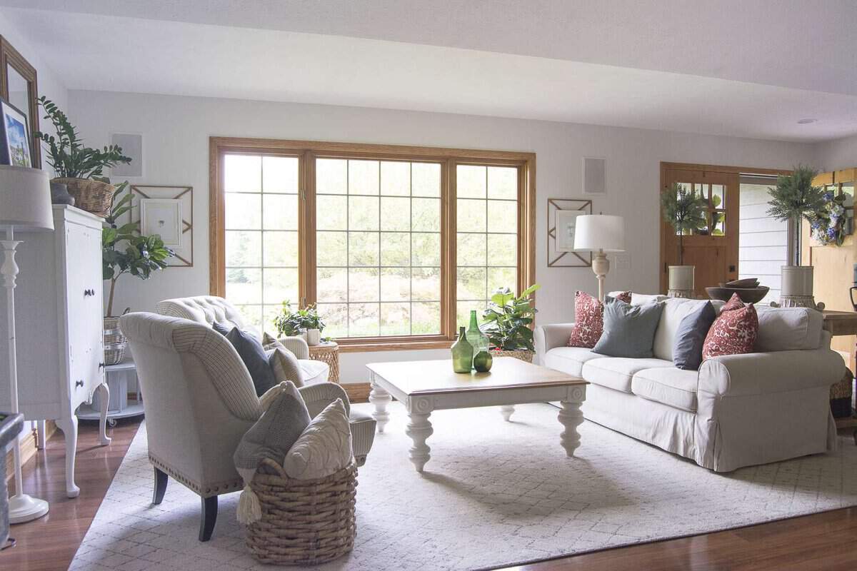 Dining Room with Unpainted Wood Trim