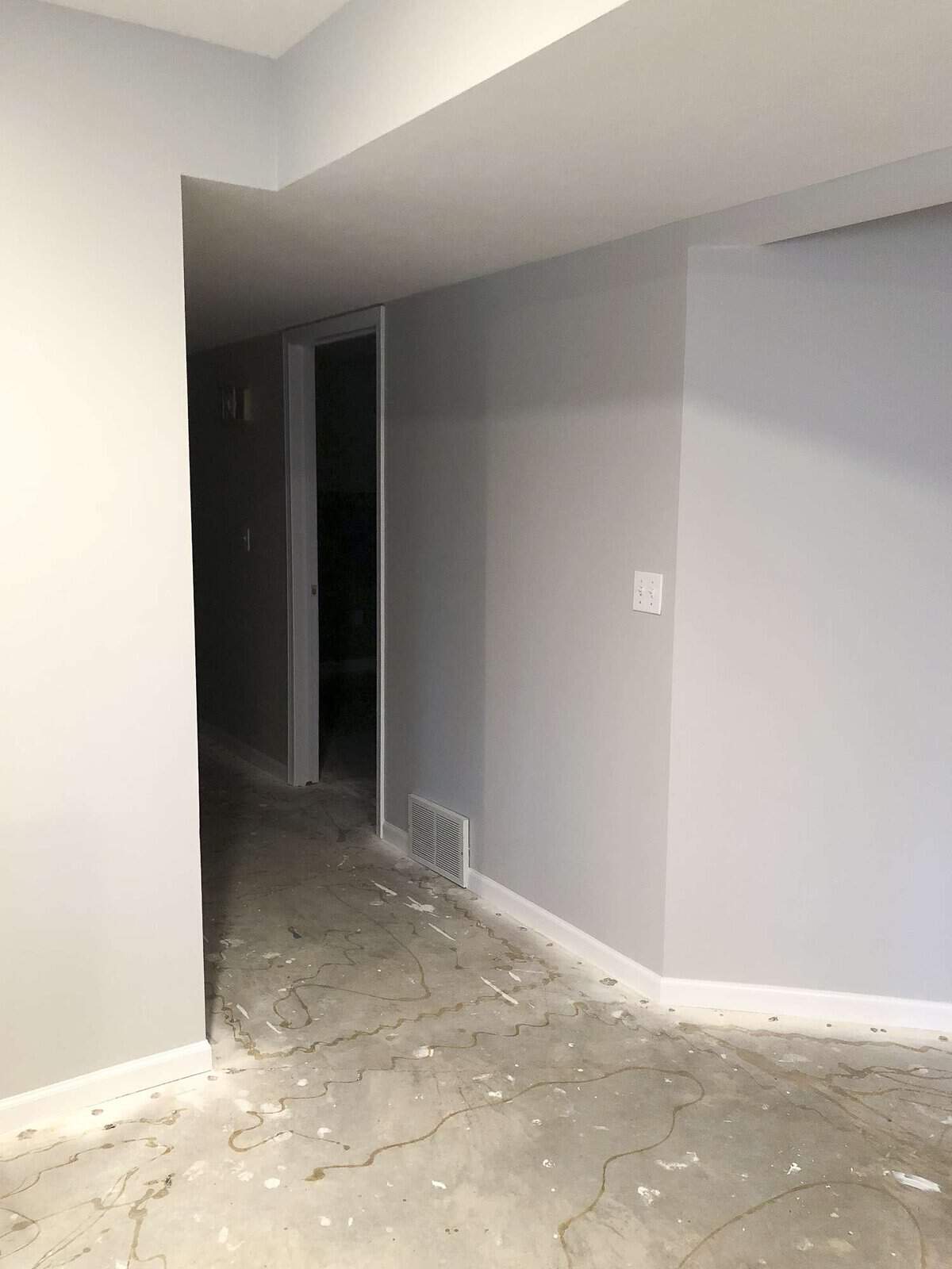 If you're looking for the most transformative way to update an outdated space, then plan to modernize your space with painted trim! Before and Afters here. #paintedtrim #basementremodel