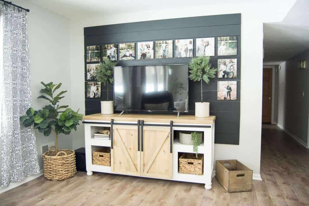 This DIY tutorial gives you the basic steps to create a shiplap accent wall! Complete this easy accent wall in one day for an easy way to heighten design. #fauxshiplap #shiplapaccent #fromhousetohaven