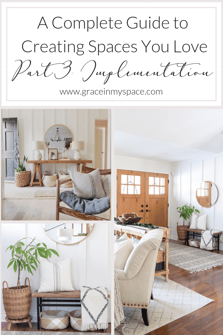 Do you need help creating a haven? Today I finish my 3 part series on how to create spaces you love by giving you decorating tips for design implementation. #fromhousetohaven #decoratingtips #homedecorating #modernfarmhouse