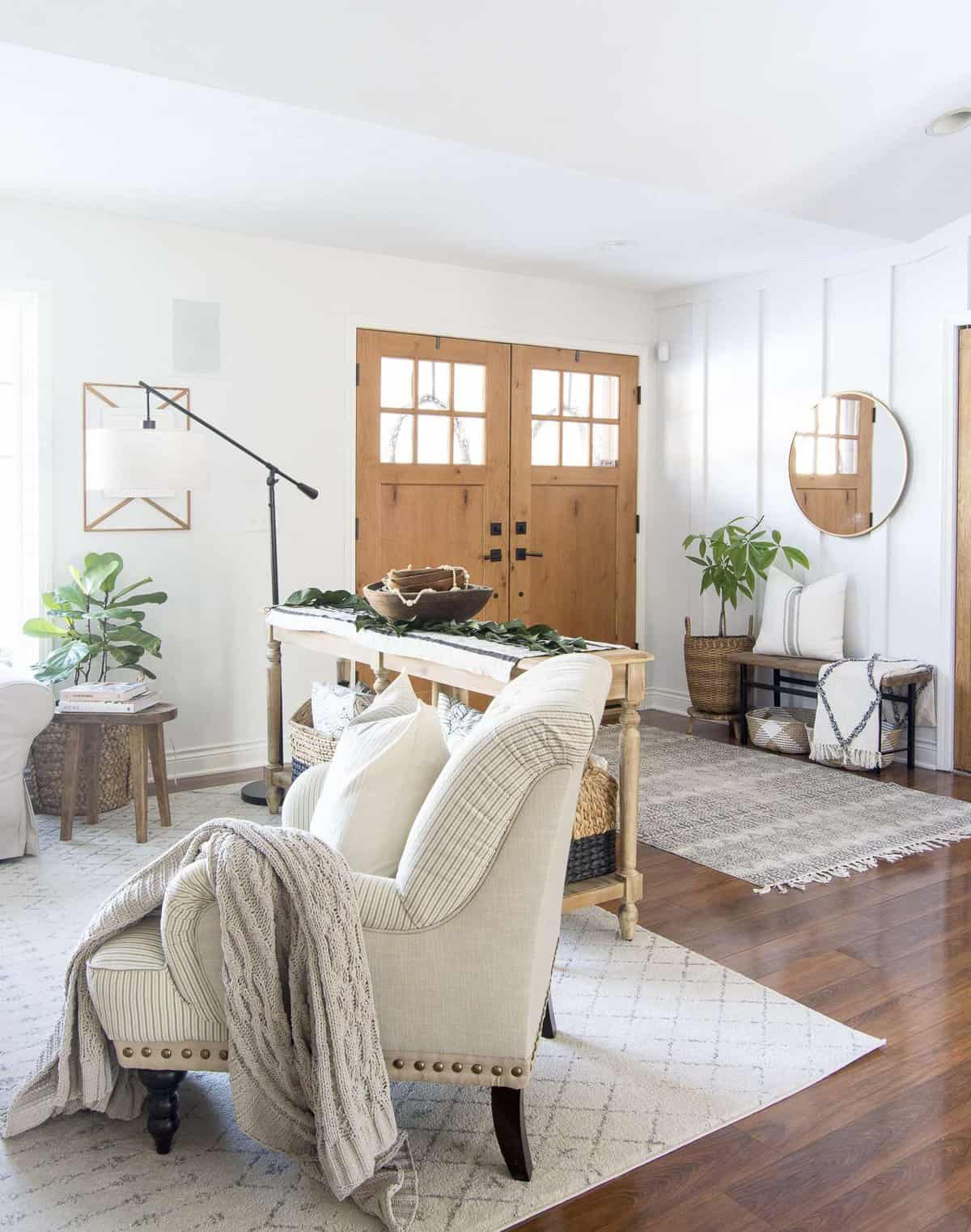 Do you need help creating a haven? Today I finish my 3 part series on how to create spaces you love by giving you decorating tips for design implementation. #fromhousetohaven #decoratingtips #homedecorating #modernfarmhouse