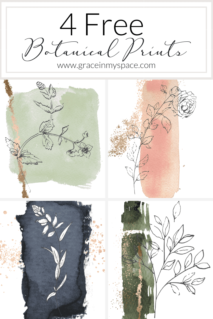 Are you looking for a unique way to add artwork to your home decor? Here is an affordable way you can create your own artwork, plus 4 free botanical prints! #freeprints #botanicalartwork #DIYartwork