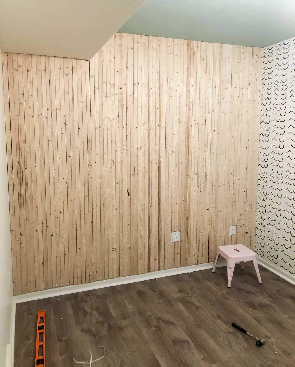DIY Skinny Lap Wood Wall