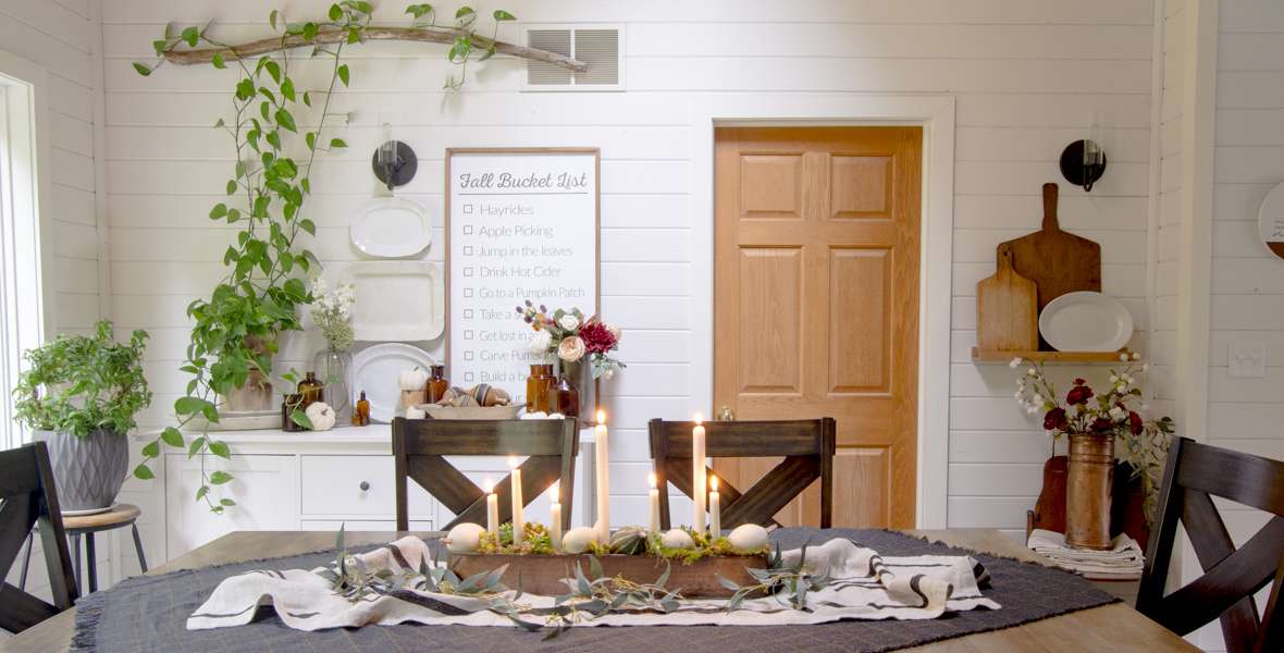 Refined Rustic Dining Room Decorated for Fall