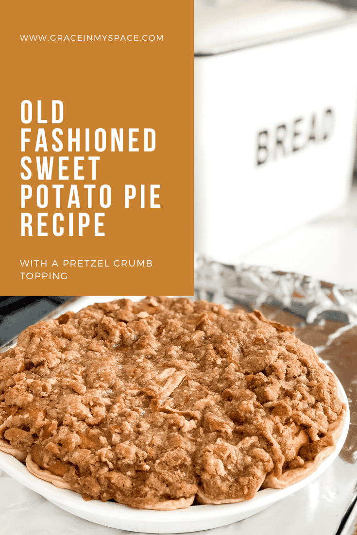 This old fashioned sweet potato pie recipe is the perfect dessert! With a pretzel crumb topping, its savory sweet combination will be a crowd pleaser! 