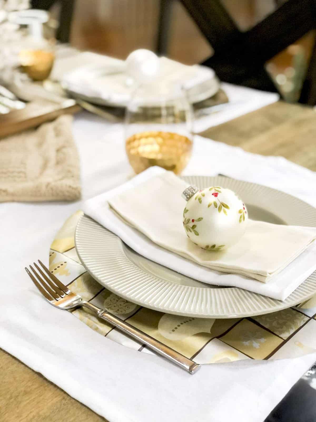 DIY Christmas table chargers.