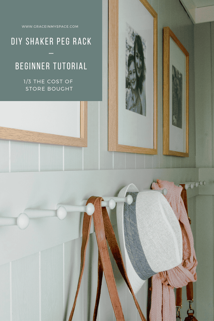 How to Make a Wooden Peg Rack with Shaker Pegs - Grace In My Space