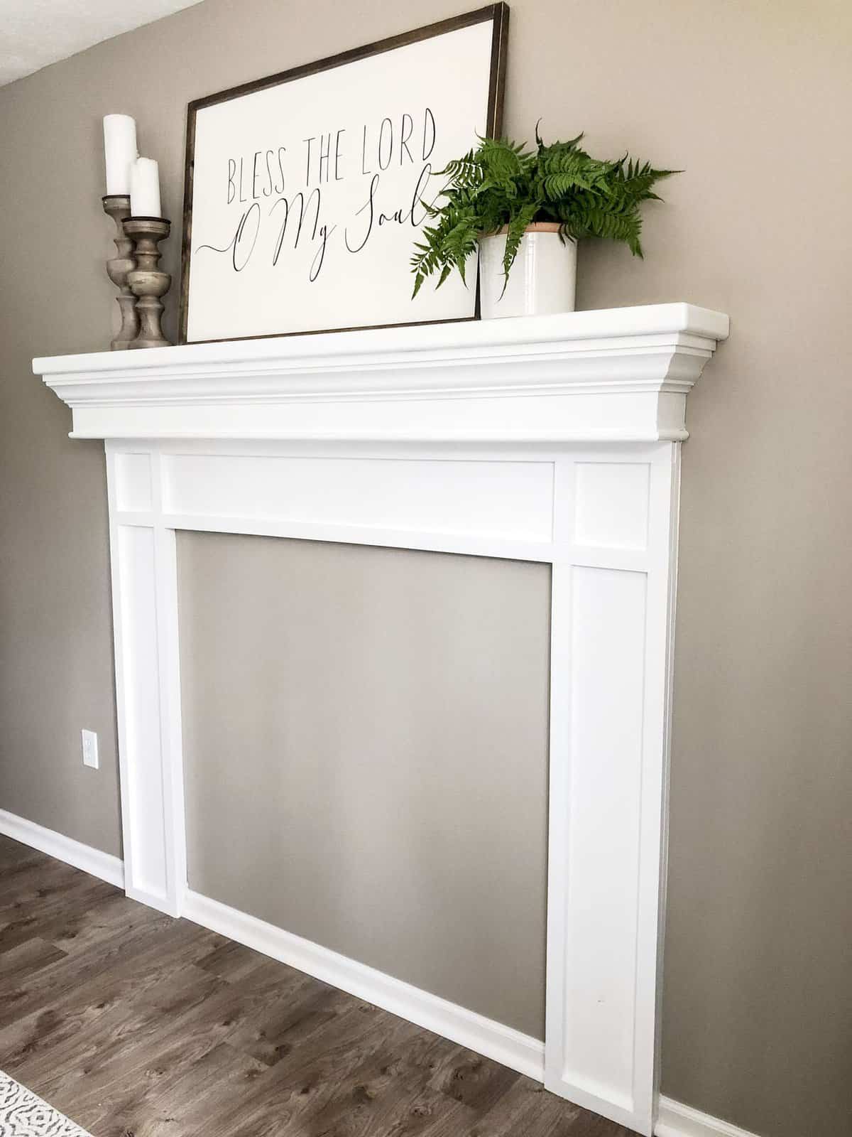 DIY Faux Fireplace Mantel Tutorial