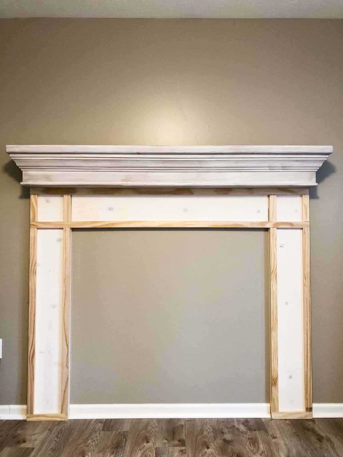 Building a fireplace mantel.