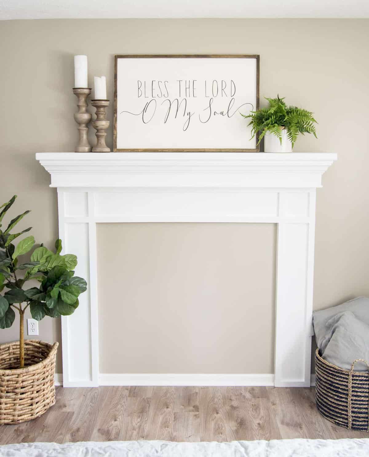 DIY Faux Fireplace Mantel