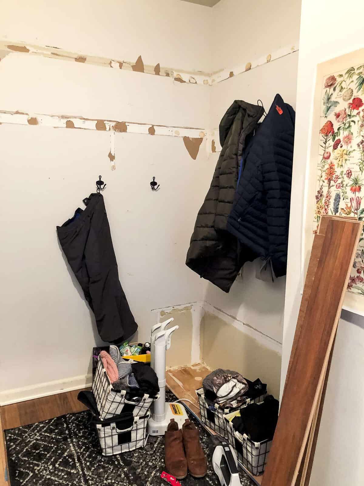 Mudroom demolition.