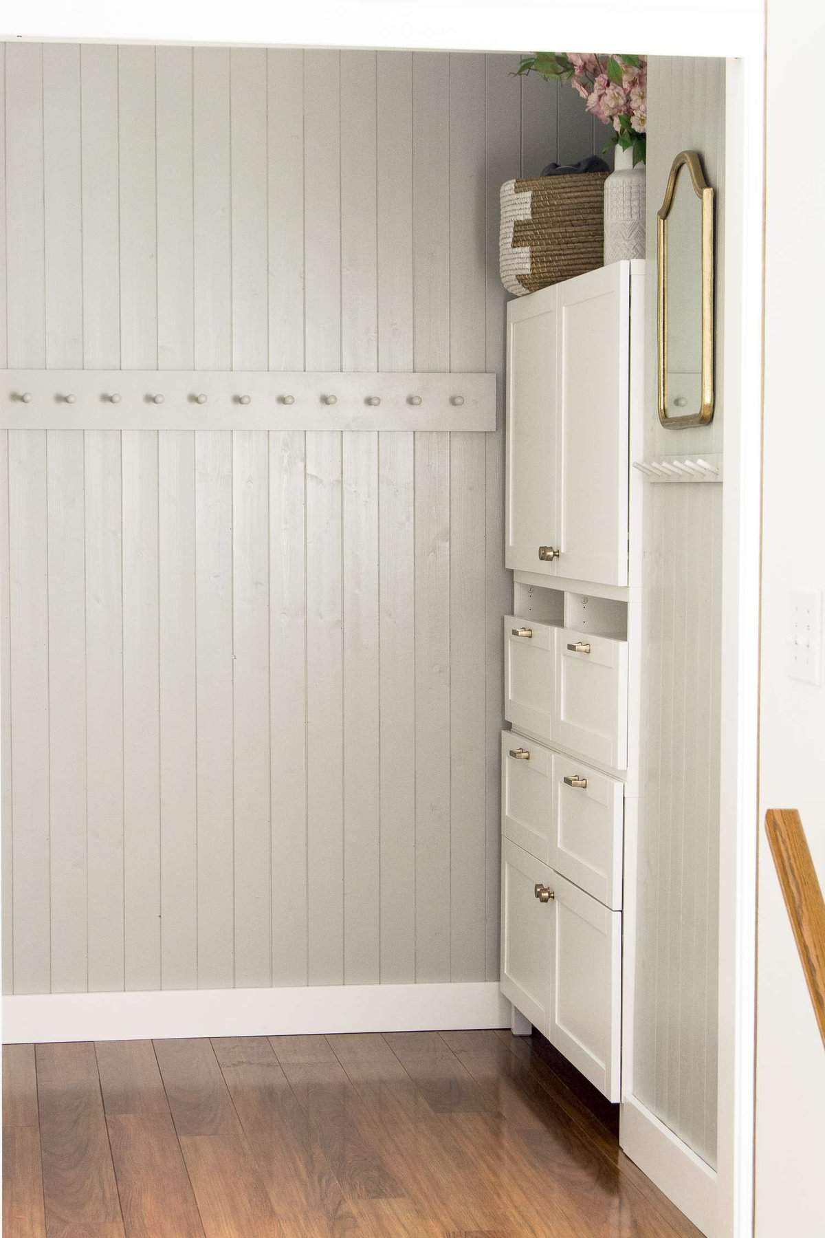 Small mudroom storage ideas.