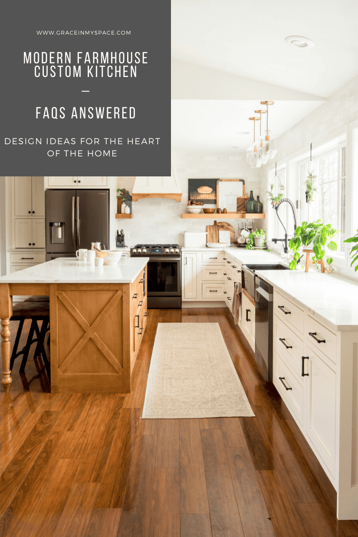 Remodeling a modern farmhouse kitchen is rewarding! In addition to increasing your home value, it's also a haven making project. Answering FAQs of my custom kitchen remodel.