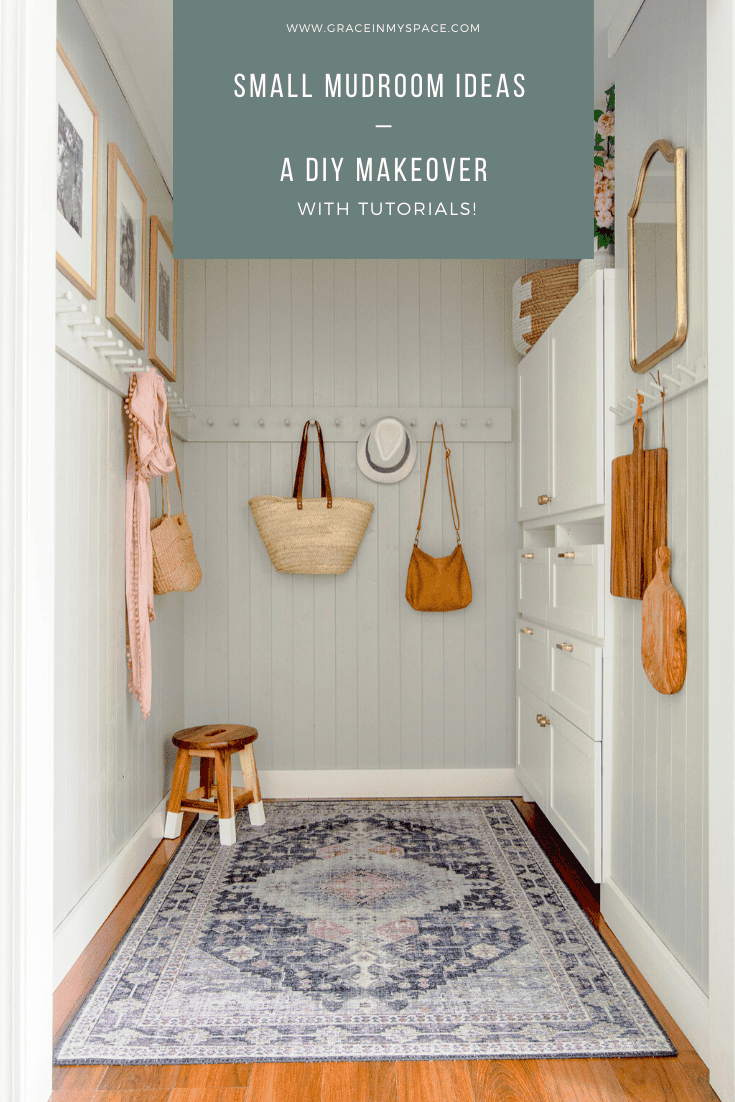 Lacking space? Small mudroom ideas don't have to include mudroom cubbies! Learn how to transform your mudroom with DIY peg rack, an Ikea hack and tongue and groove pine!