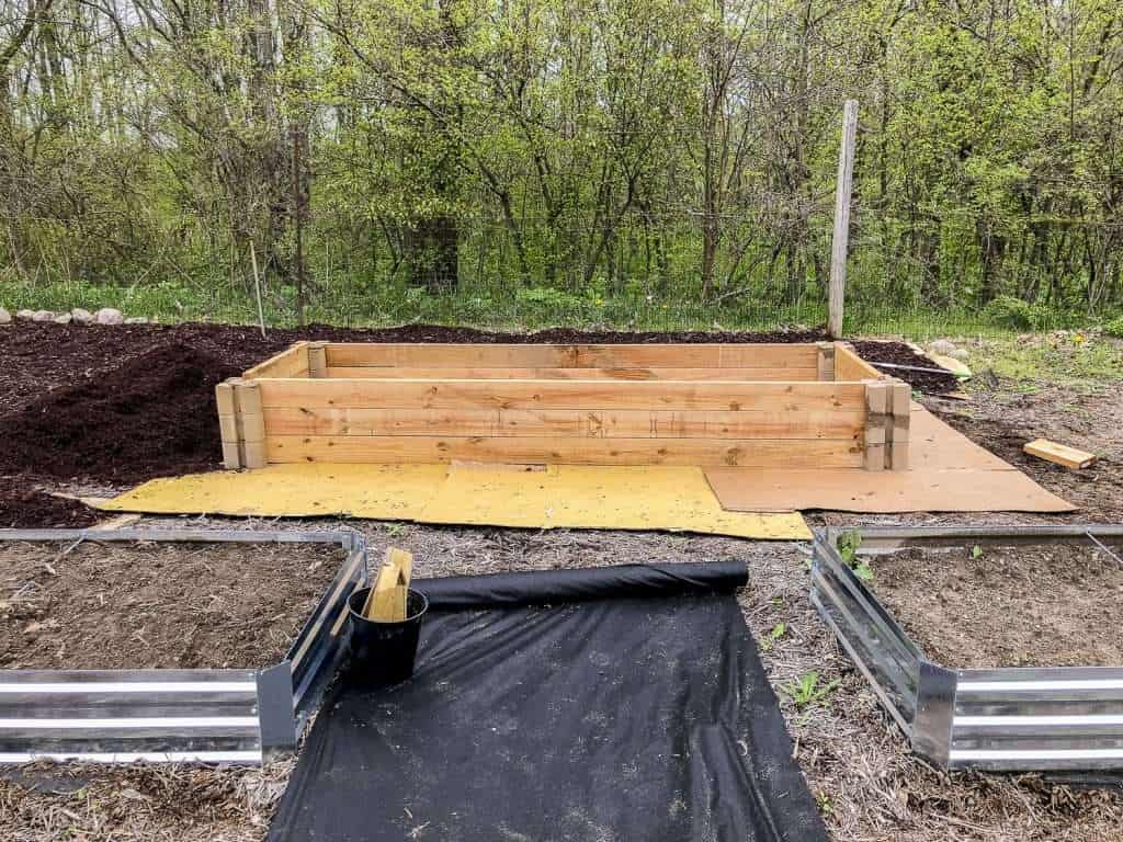 Finished raised garden bed