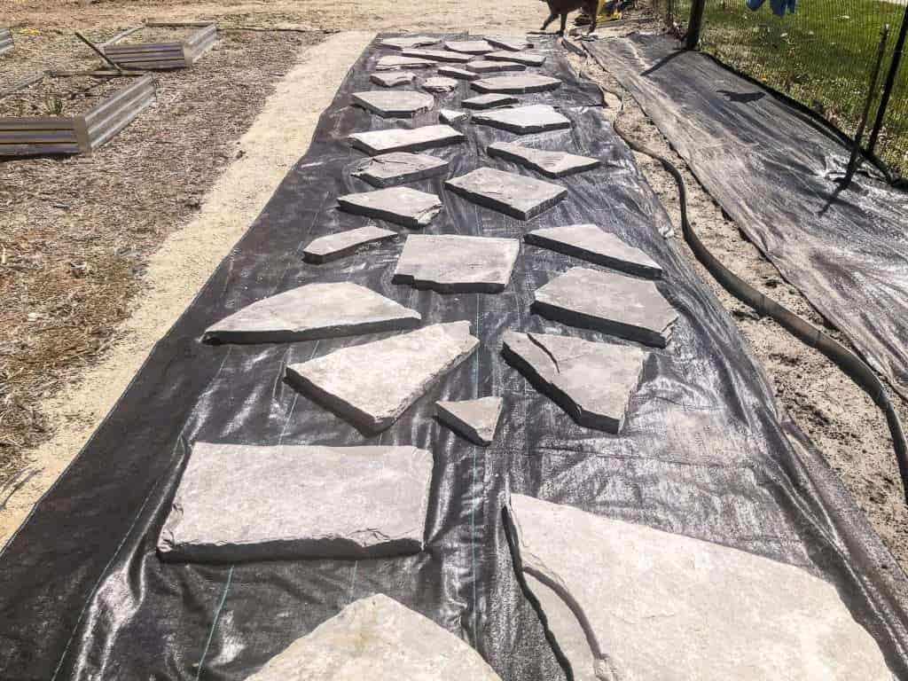 Laying flagstone shop