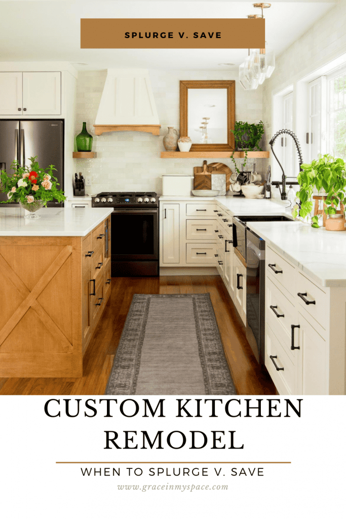 After designing two custom kitchens, here is an easy breakdown on where you can save during your kitchen remodel. Plus, what you should splurge on too!