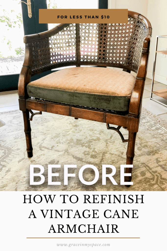 How To Refinish A Cane Armchair Grace, How To Clean Vintage Upholstered Chair