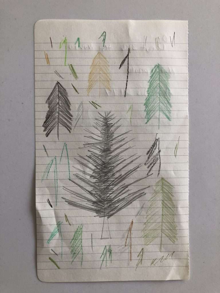 Simple Christmas tree drawings.
