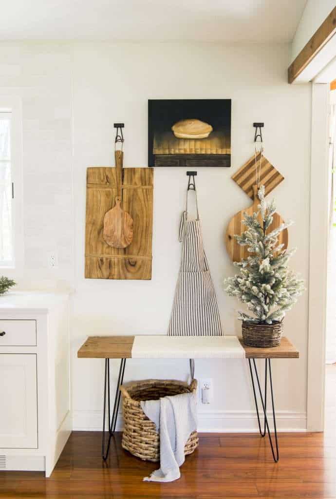 Bread boards in a kitchen.