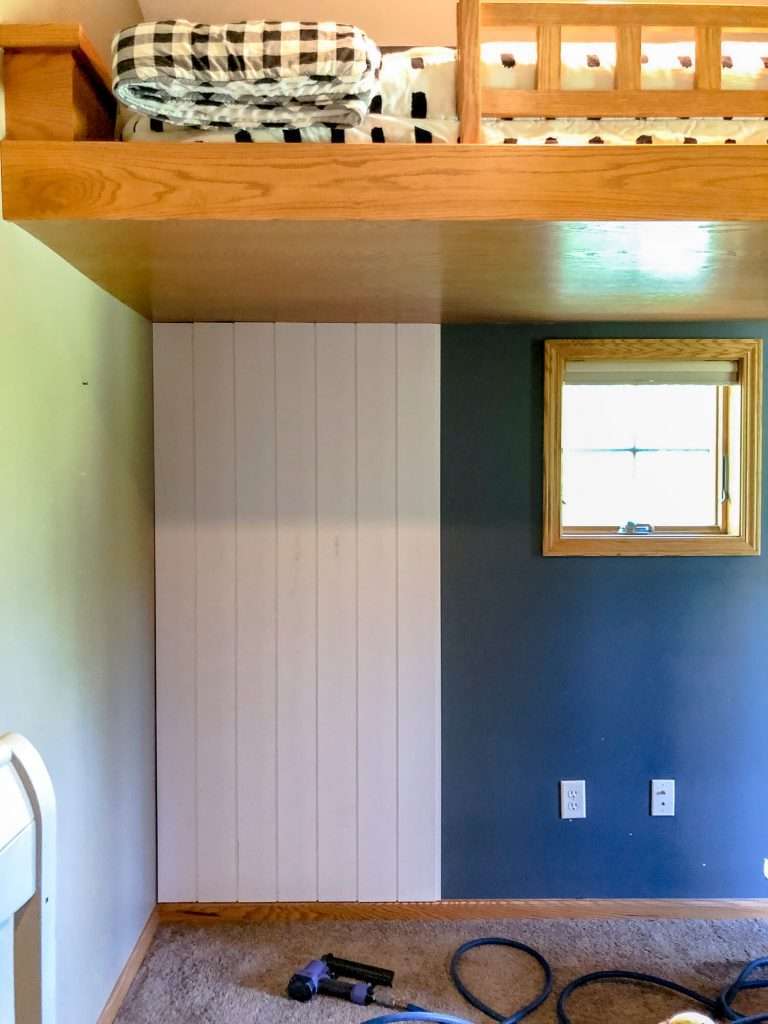 MDF shiplap installation.