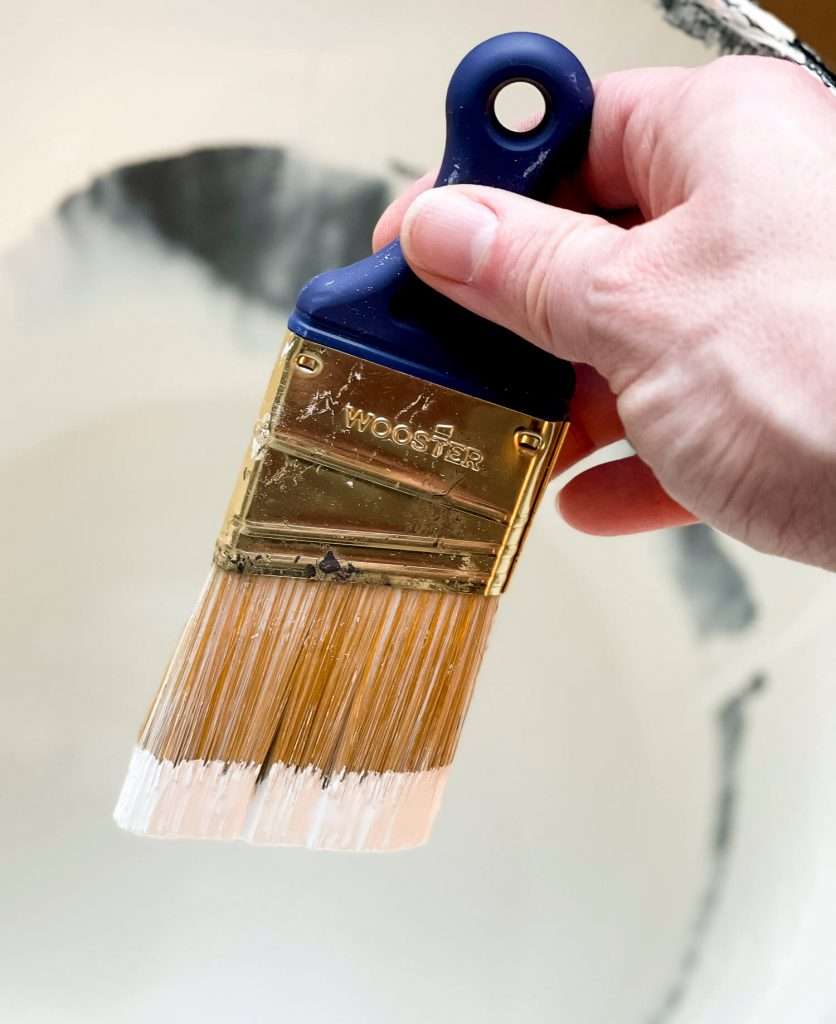 Dip brush into paint.