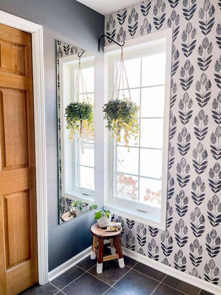 Bathroom with painted trim.