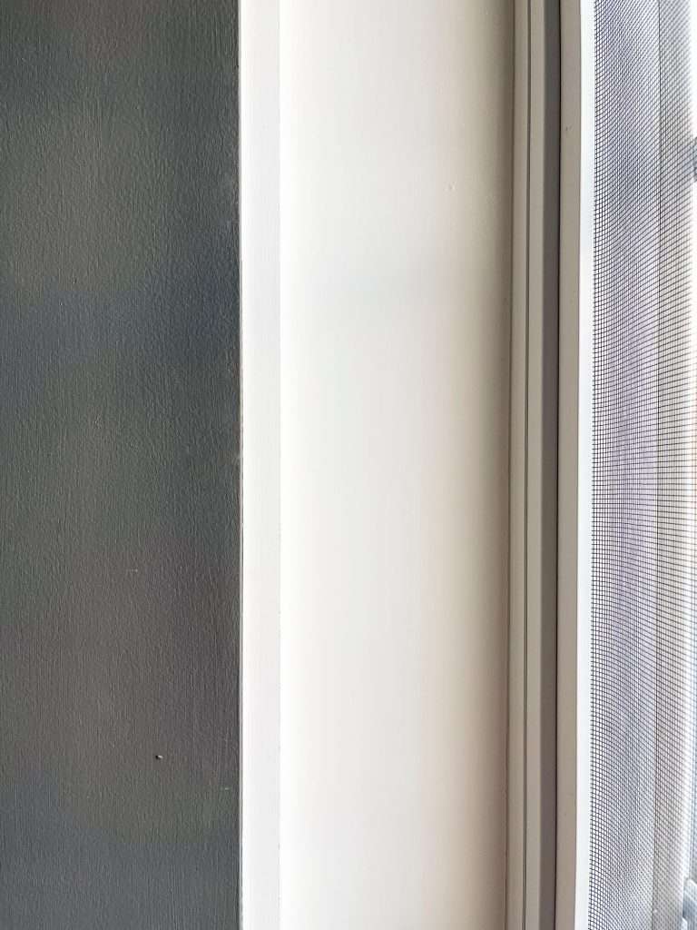 Painted trim that has no brush strokes.