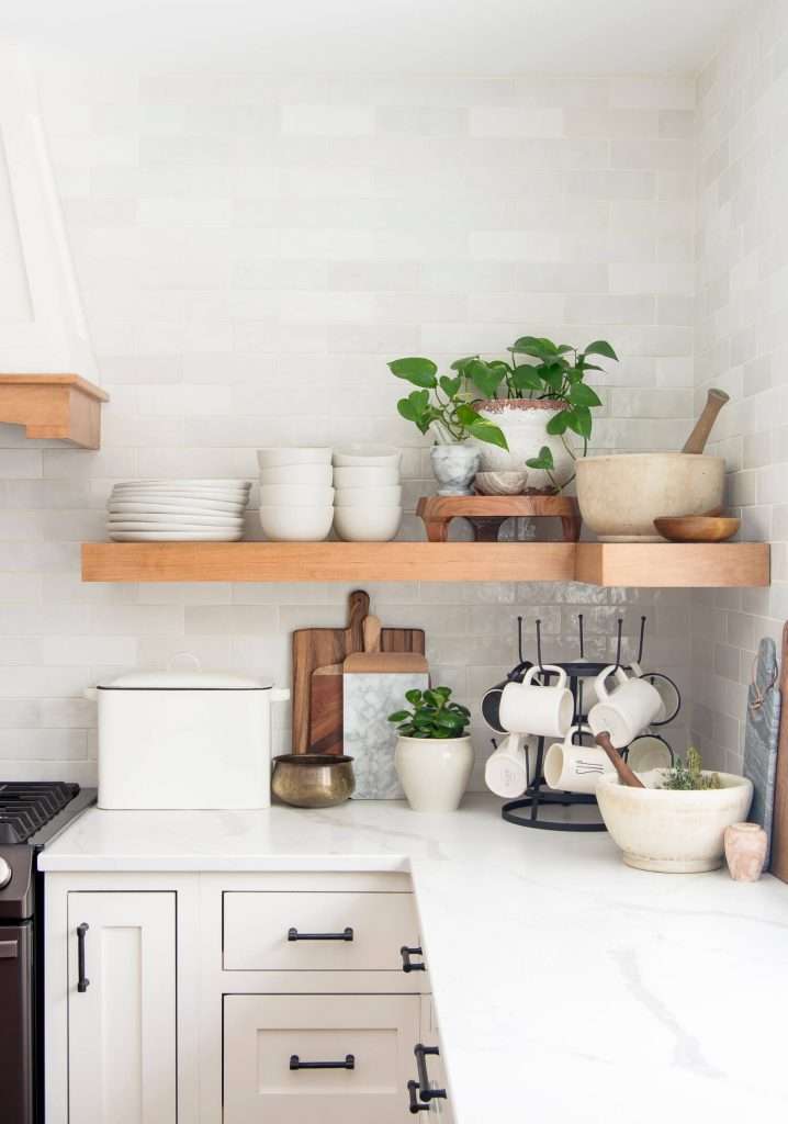Floating Kitchen Shelves Vs Cabinets, Open Shelving Kitchen Measurements