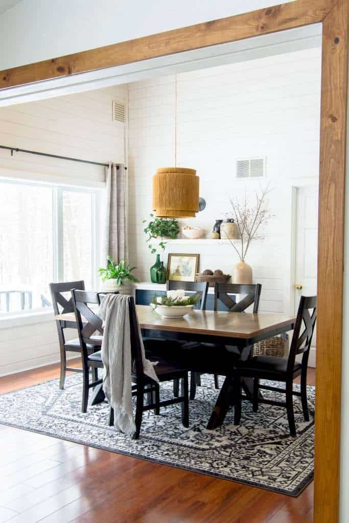 Vintage rustic decor in a dining room.