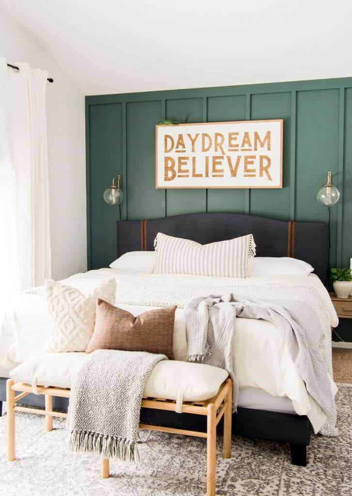 Painted Diy Upholstered Bed Frame, How To Paint A Headboard On The Wall