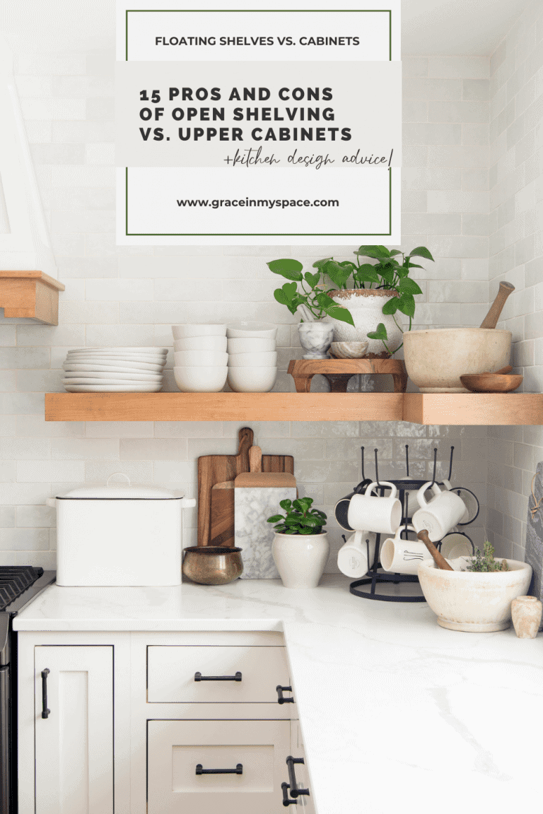15 Pros & Cons of Floating Kitchen Shelves vs. Cabinets in 2024 - Grace In My Space