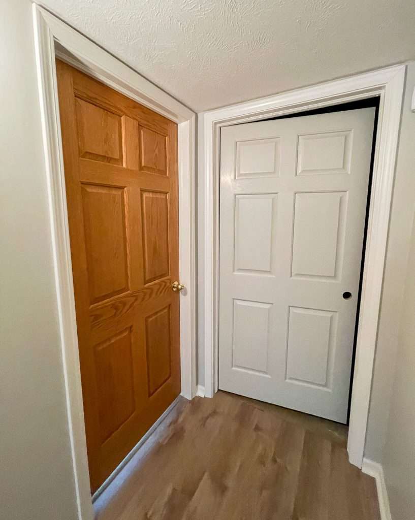 Painted door vs. wood door.
