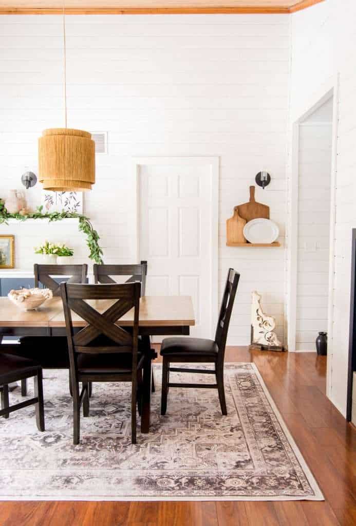 Dining room decorated for spring