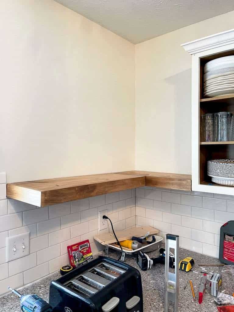 DIY Kitchen Floating Shelves & Lessons Learned - Angela Marie Made