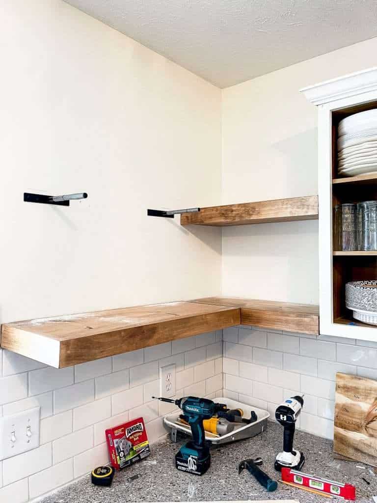 Buy Wooden corner shelf. Corner bathroom she