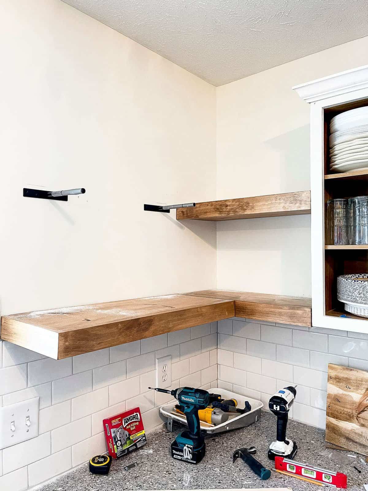 How to Make DIY Floating Kitchen Shelves Grace In My Space