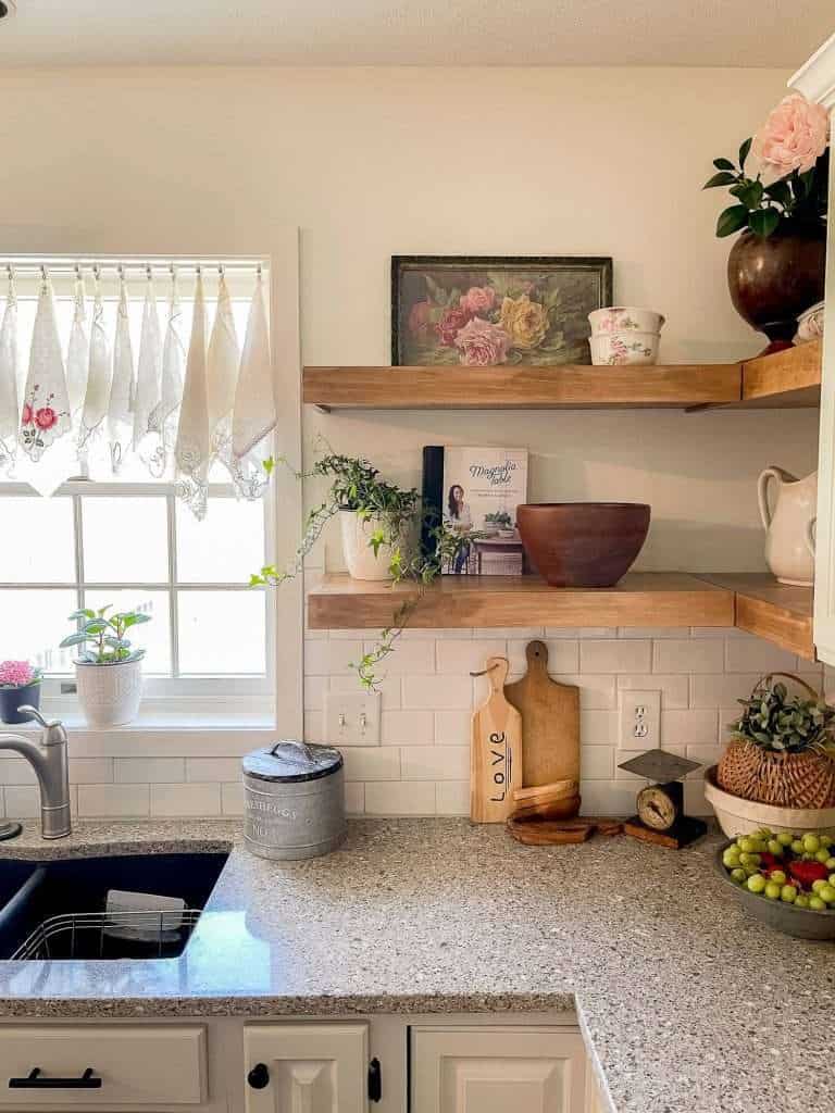 How To Make Diy Floating Kitchen Shelves Grace In My E