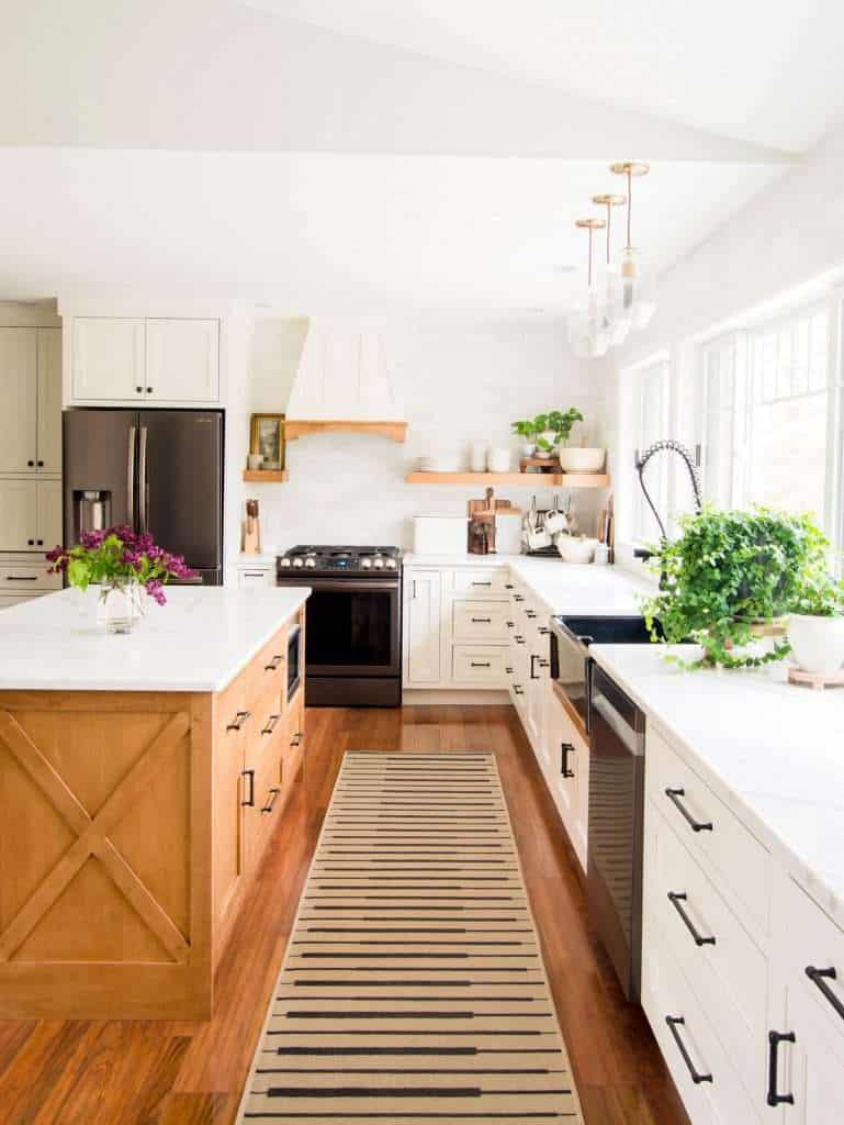 Modern farmhouse kitchen layout