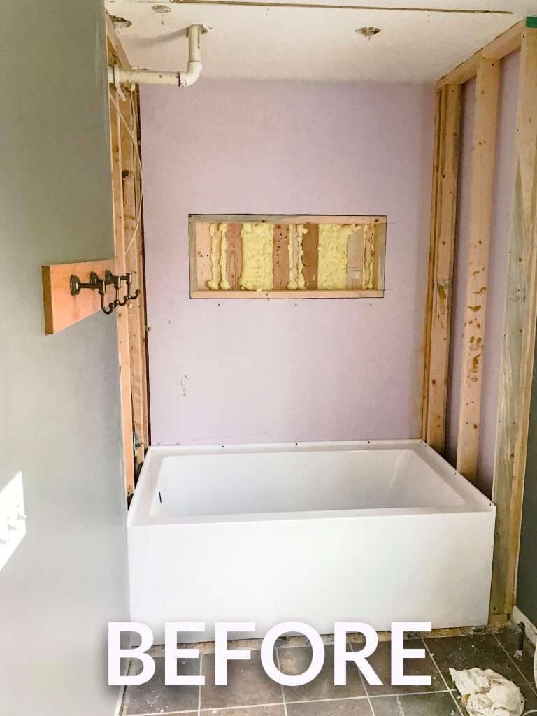 reframing shower walls.