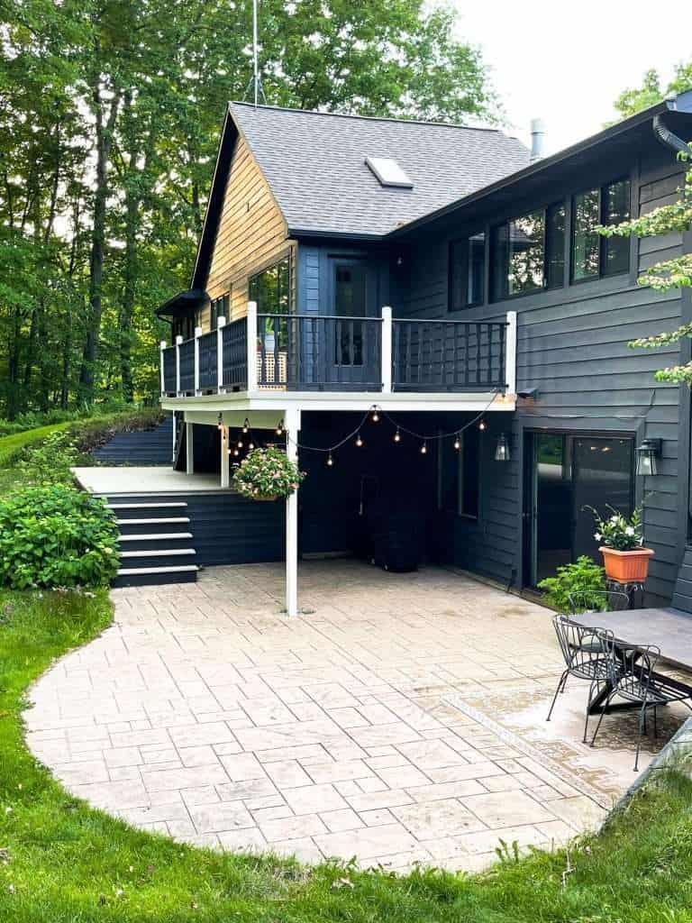 Backyard living patio area