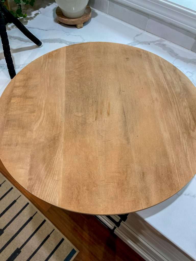 Wood lazy susan after sanding